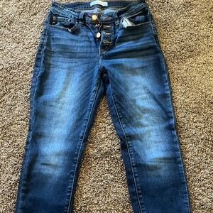 KanCan Blue Ankle Cropped Jeans with Vintage Wash